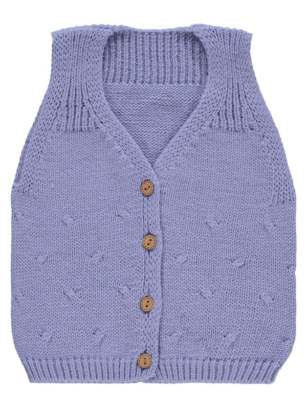 Civil Baby Örgü Desenli 3-18 Ay Yelek - Lila