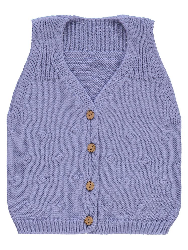 Civil Baby Örgü Desenli 3-18 Ay Yelek - Lila