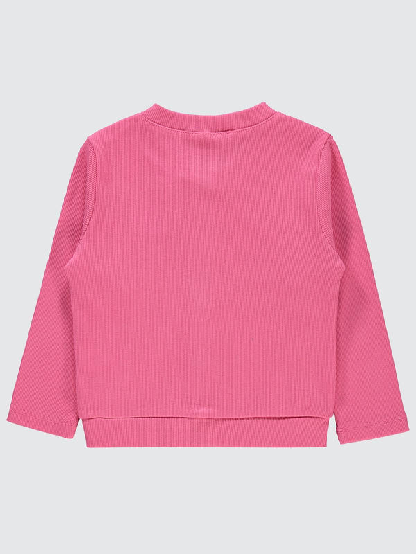 Civil Girls Yakası Fiyonklu 2-5 Yaş Hırka - Pembe