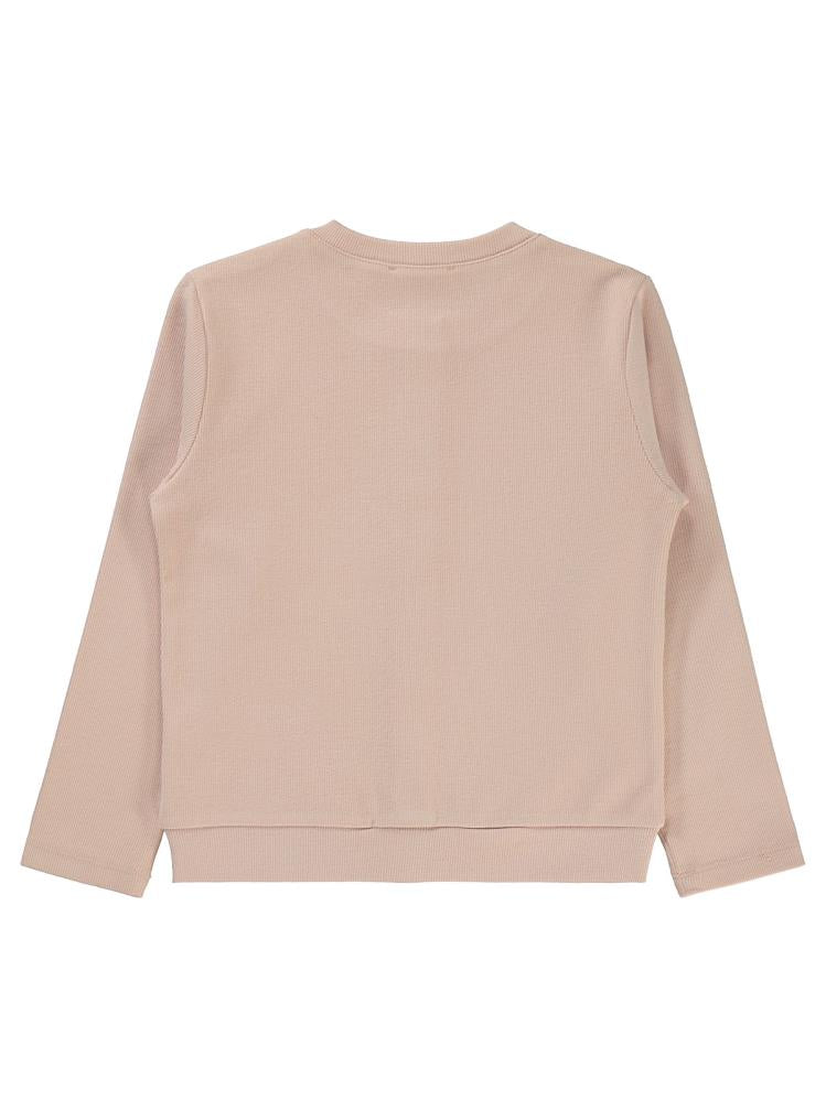 Civil Girls Yakası Fiyonklu 6-9 Yaş Hırka - Pudra