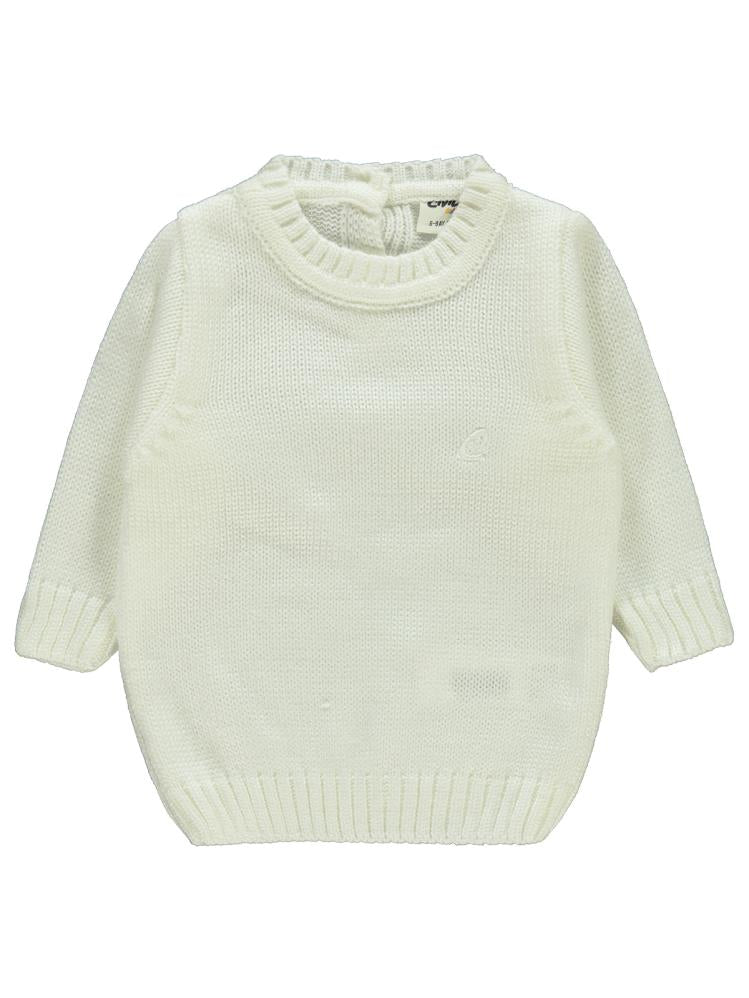 Civil Baby C Nakışlı Düz 6-18 Ay Kazak - Ekru