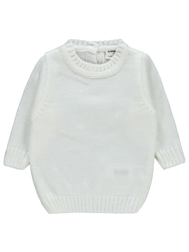 Civil Baby C Nakışlı Düz 6-18 Ay Kazak - Ekru