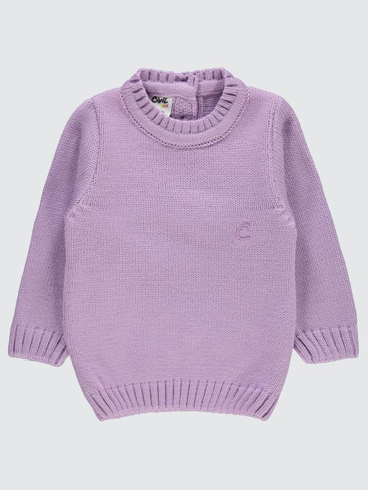 Civil Baby C Nakışlı Düz 6-18 Ay Kazak - Lila