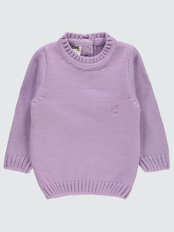 Civil Baby C Nakışlı Düz 6-18 Ay Kazak - Lila