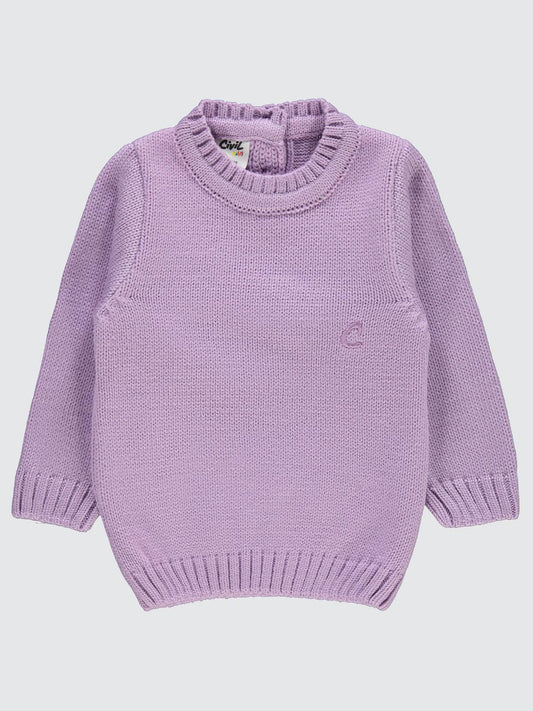 Civil Baby C Nakışlı Düz 6-18 Ay Kazak - Lila