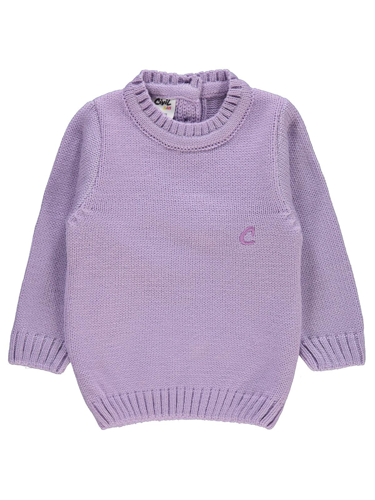Civil Baby C Nakışlı Düz 6-18 Ay Kazak - Lila