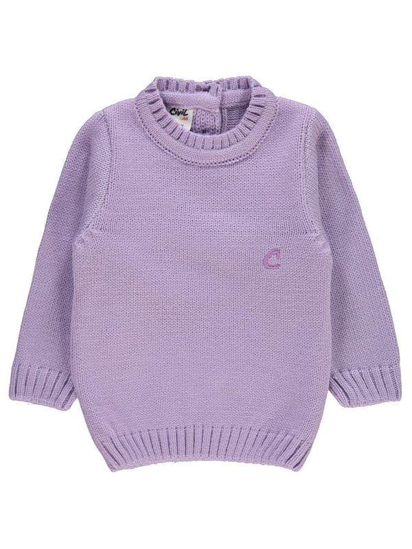 Civil Baby C Nakışlı Düz 6-18 Ay Kazak - Lila