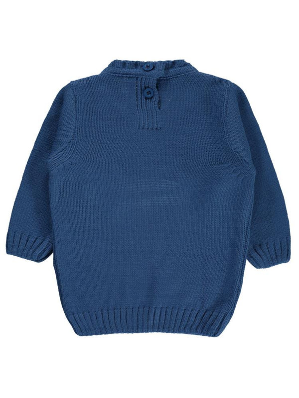 Civil Baby C Nakışlı Düz 6-18 Ay Kazak - Mavi