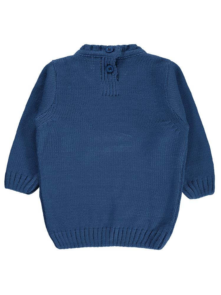 Civil Baby C Nakışlı Düz 6-18 Ay Kazak - Mavi