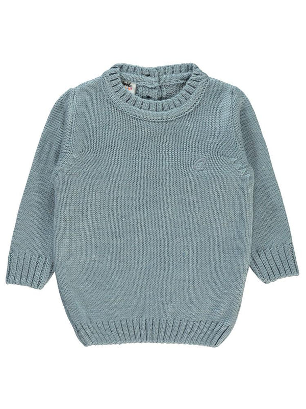 Civil Baby C Nakışlı Düz 6-18 Ay Kazak - Mavi