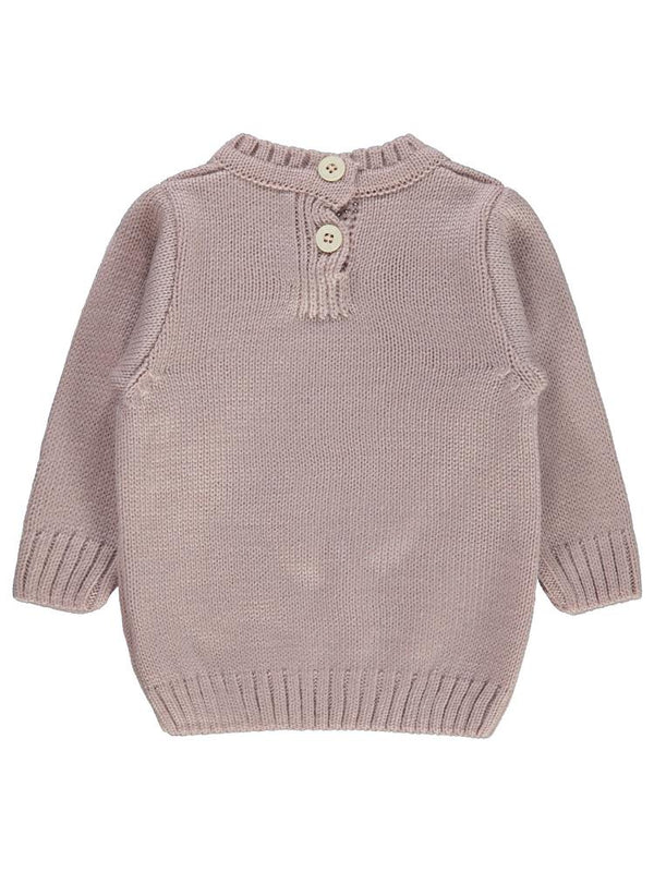 Civil Baby C Nakışlı Düz 6-18 Ay Kazak - Pudra