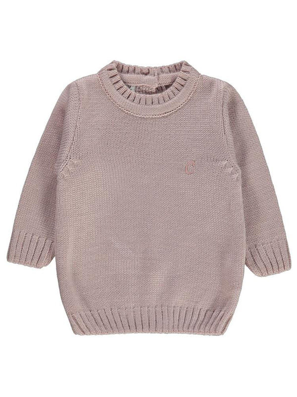 Civil Baby C Nakışlı Düz 6-18 Ay Kazak - Pudra