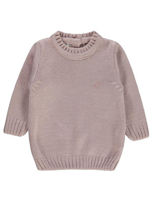 Civil Baby C Nakışlı Düz 6-18 Ay Kazak - Pudra