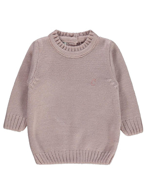 Civil Baby C Nakışlı Düz 6-18 Ay Kazak - Pudra