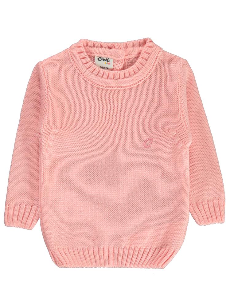 Civil Baby C Nakışlı Düz 6-18 Ay Kazak - Pembe
