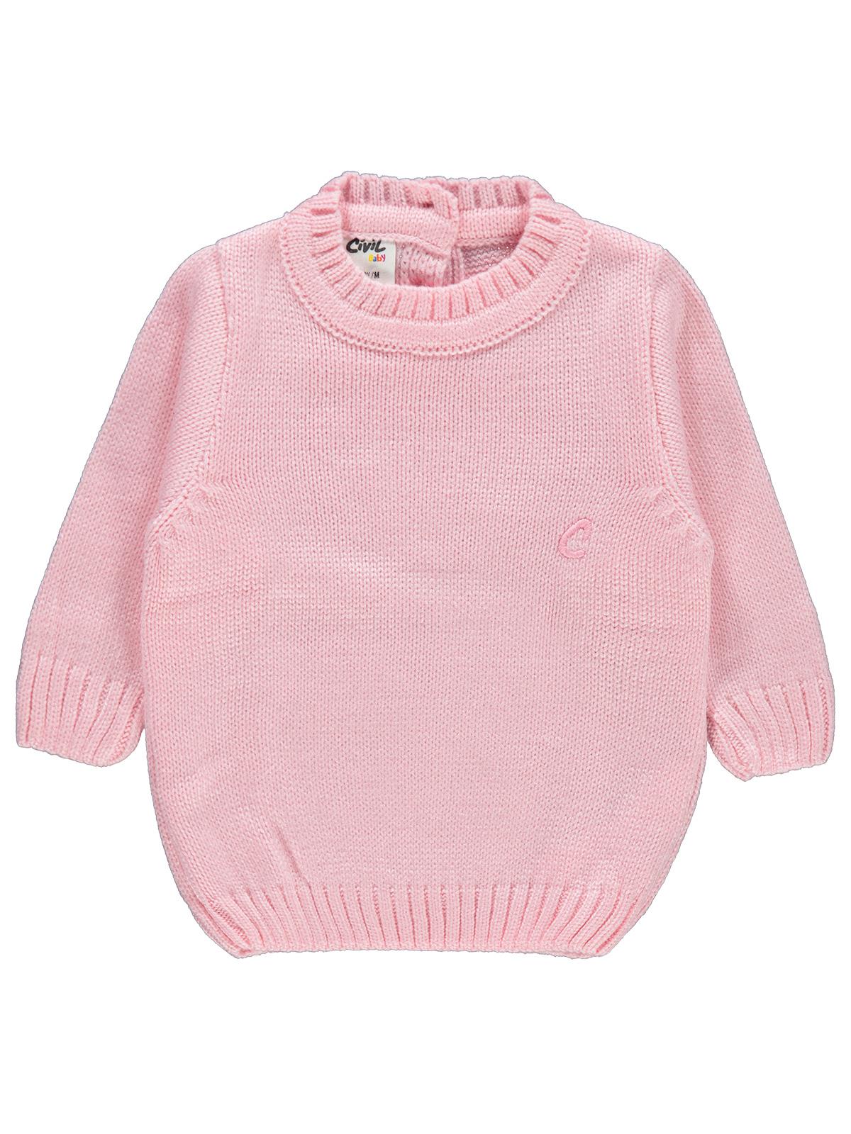 Civil Baby C Nakışlı Düz 6-18 Ay Kazak - Pembe