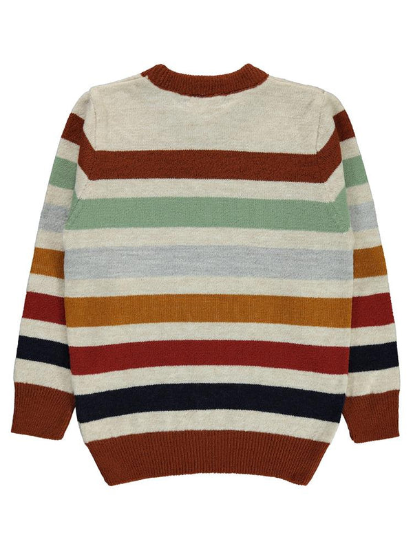 Civil Boys Çizgili 6-9 Yaş Kazak - Turuncu