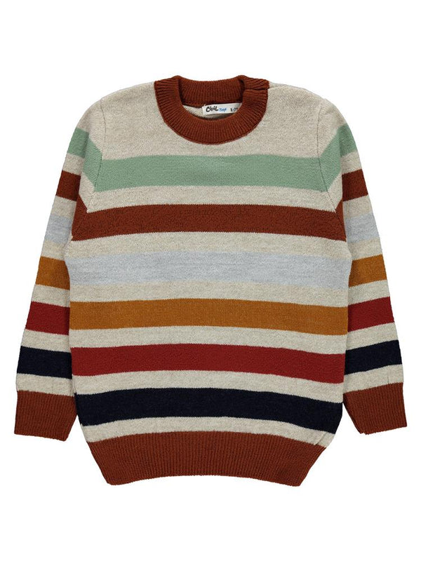 Civil Boys Çizgili 6-9 Yaş Kazak - Turuncu