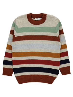 Civil Boys Çizgili 6-9 Yaş Kazak - Turuncu