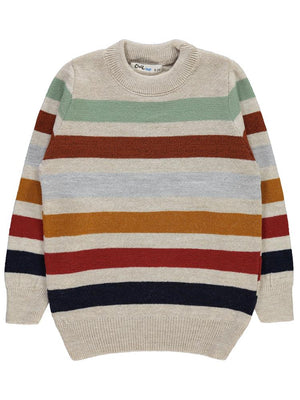 Civil Boys Çizgili 10-13 Yaş Kazak - Bej