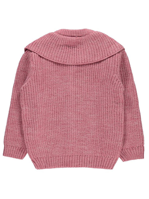 Civil Girls Yaka Nakışlı 6-9 Yaş Hırka - Pembe