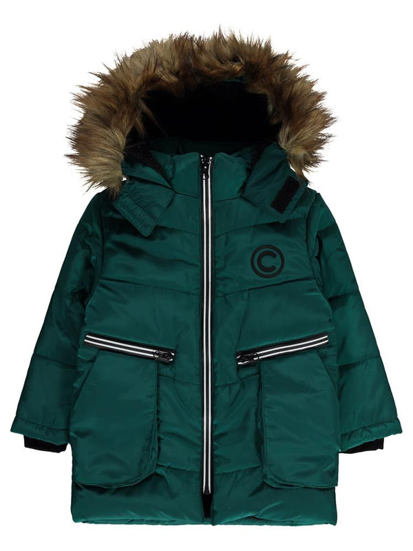 Civil Boys Fermuarlı Körük Cepli 2-5 Yaş Mont - Yeşil