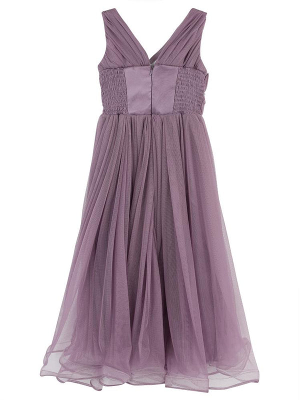 Civil Girls Beli Taşlı Tüylü 6-14 Yaş Abiye - Lila