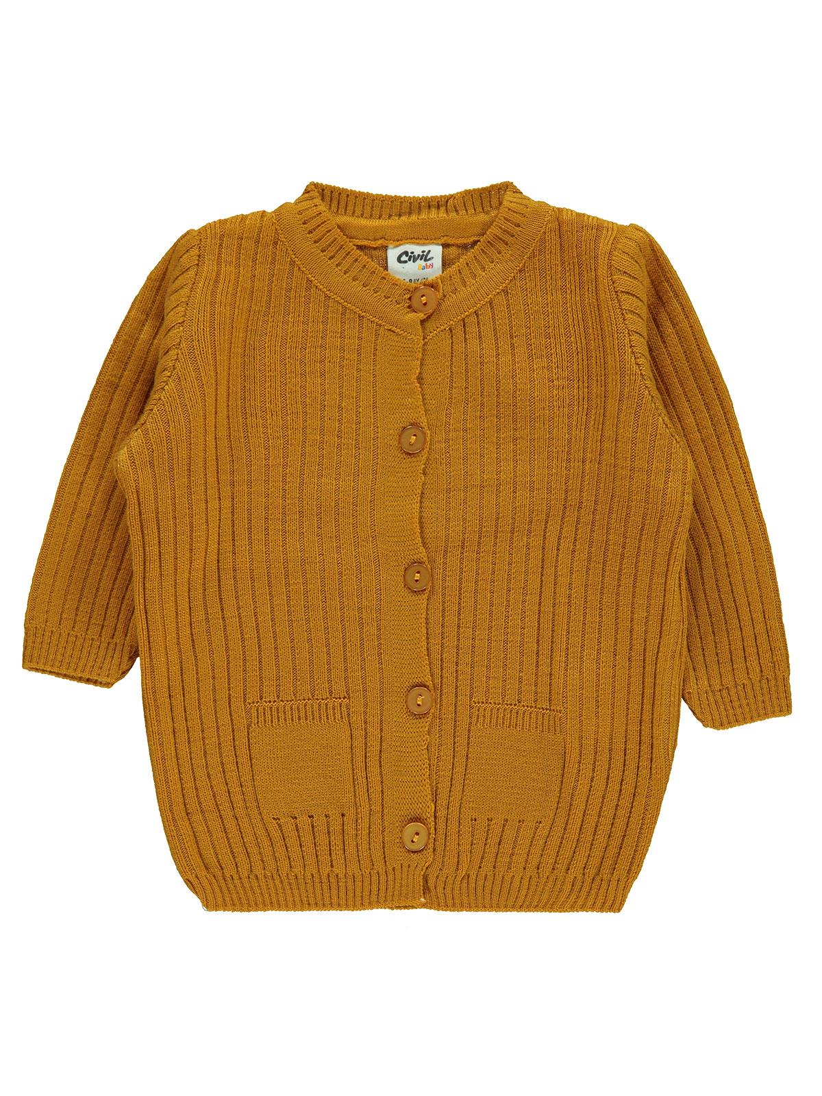 Civil Baby Basic Fitilli 6-18 Ay Hırka - Hardal