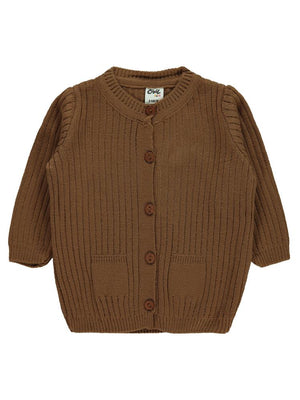 Civil Baby Basic Fitilli 6-18 Ay Hırka - Kahverengi