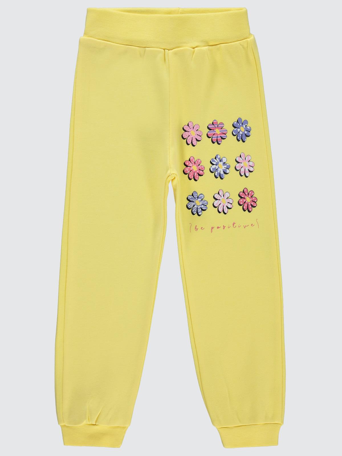 Civil Girls Papatya Baskılı 2-5 Yaş Eşofman Altı - Sarı