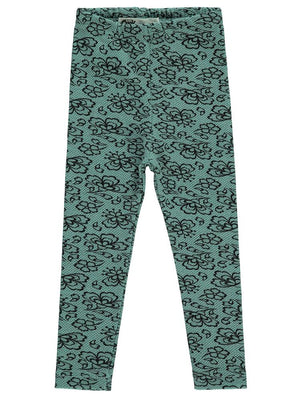 Civil Girls Çiçek Desenli 2-5 Yaş Tayt - Yeşil