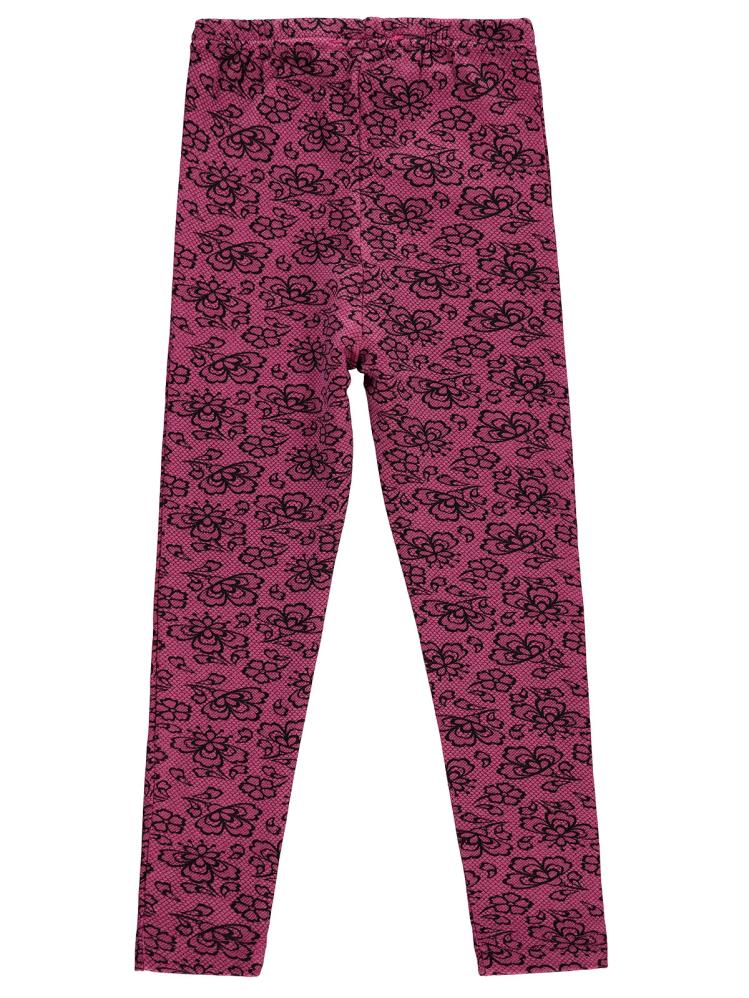 Civil Girls Çiçek Desenli 6-9 Yaş Tayt - Pembe