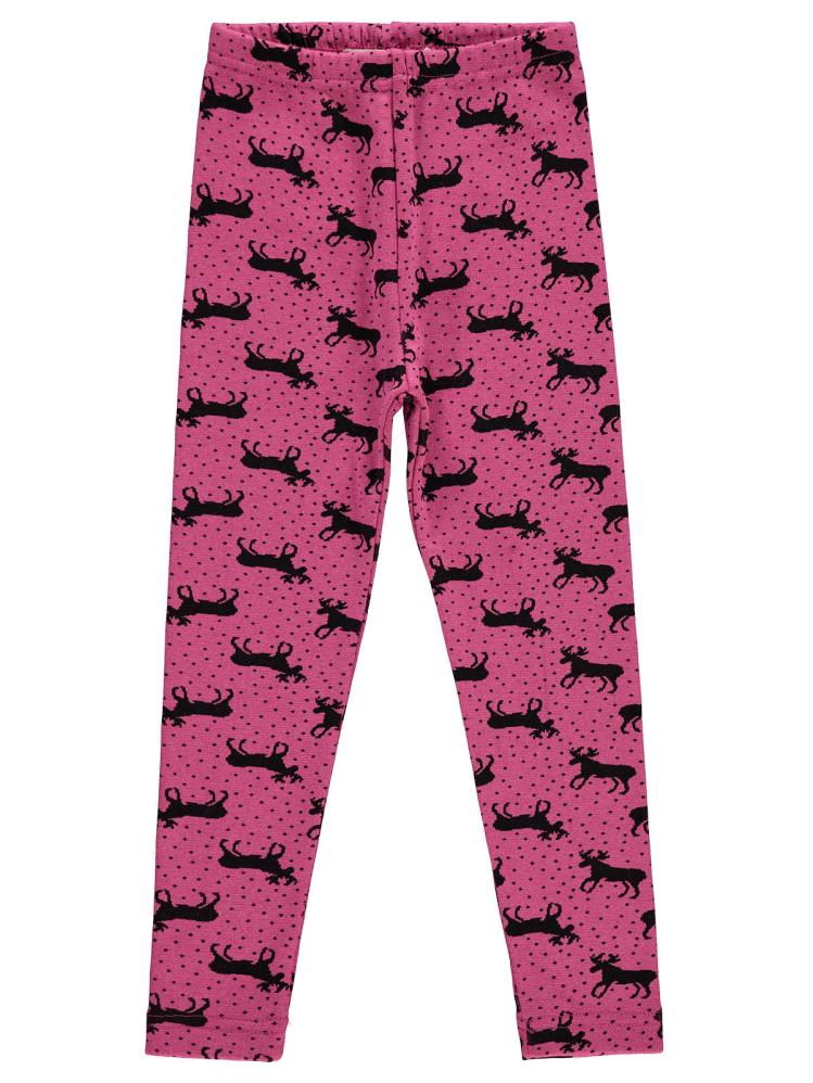 Civil Girls Geyik Desenli 10-13 Yaş Tayt - Pembe