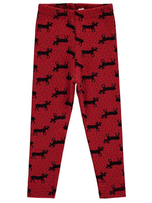 Civil Girls Geyik Desenli 2-5 Yaş Tayt - Kırmızı