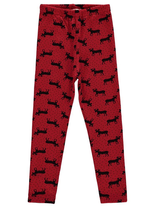 Civil Girls Geyik Desenli 10-13 Yaş Tayt - Kırmızı