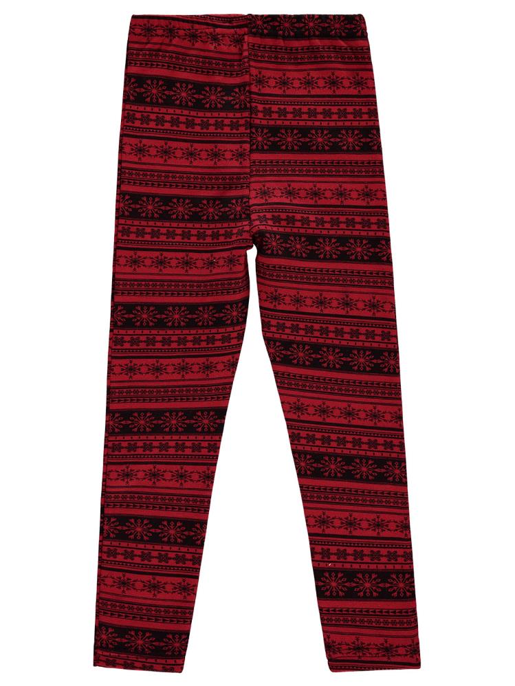 Civil Girls Kartanesi Desenli 6-9 Yaş Tayt - Kırmızı