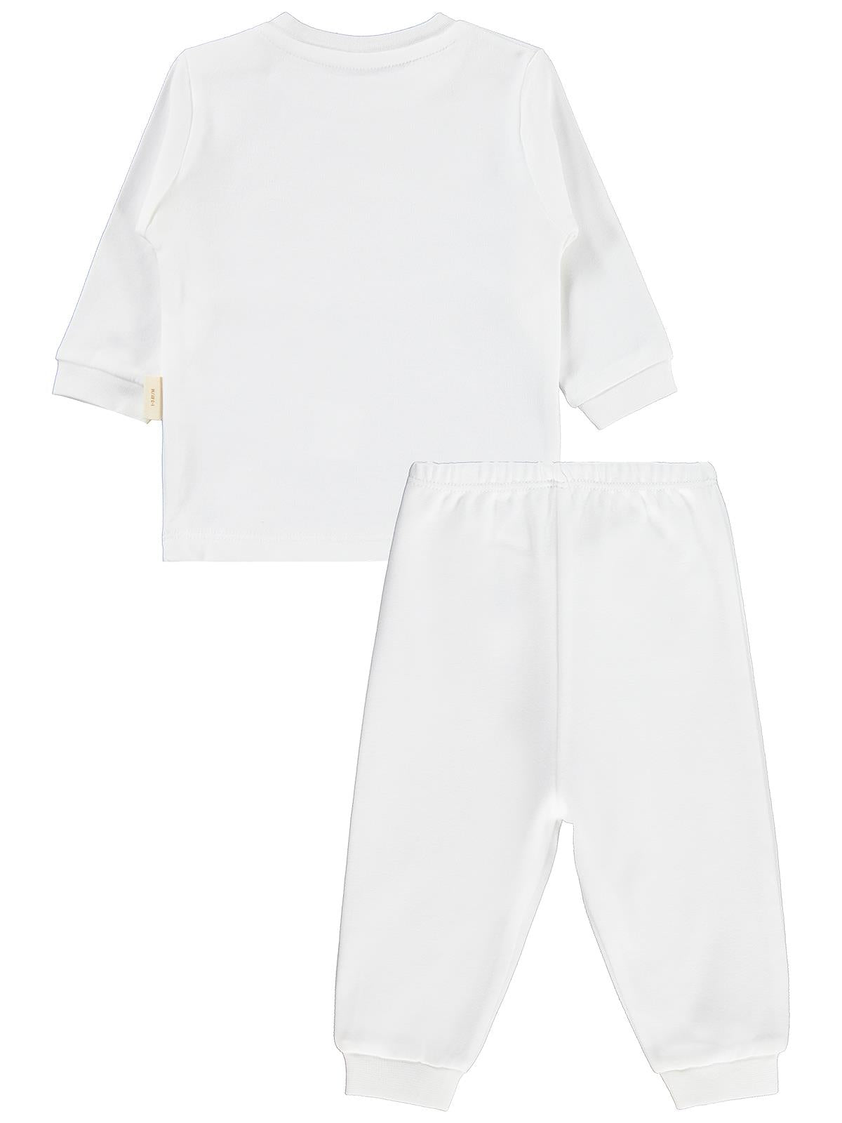 Civil Baby Organic Pamuklu Omuzdan Patlı 1-9 Ay Pijama Takımı - Ekru