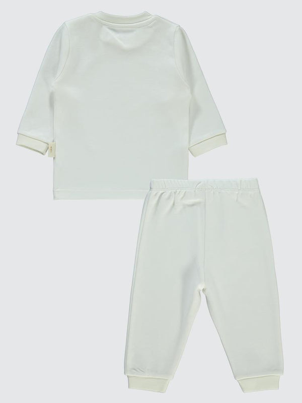 Civil Baby Organic Pamuklu Omuzdan Patlı 1-9 Ay Pijama Takımı - Ekru