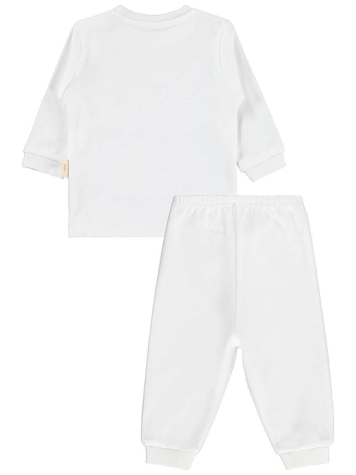 Civil Baby Organic Pamuklu Omuzdan Patlı 1-9 Ay Pijama Takımı - Ekru