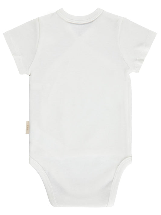 Civil Baby Organik Pamuklu Kruvaze 0-3 Ay Çıtçıtlı Badi - Ekru
