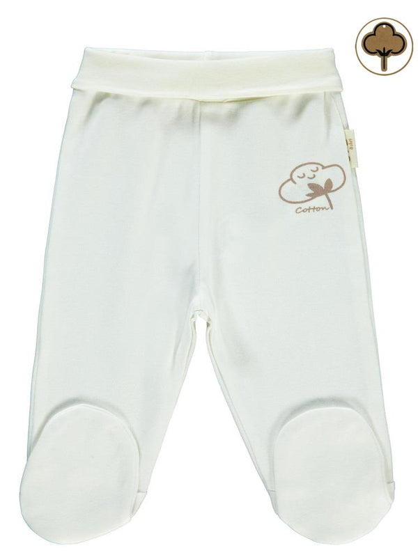 Civil Baby Organik Pamuklu 0-6 Ay Patikli Tek Alt Bebe - Ekru