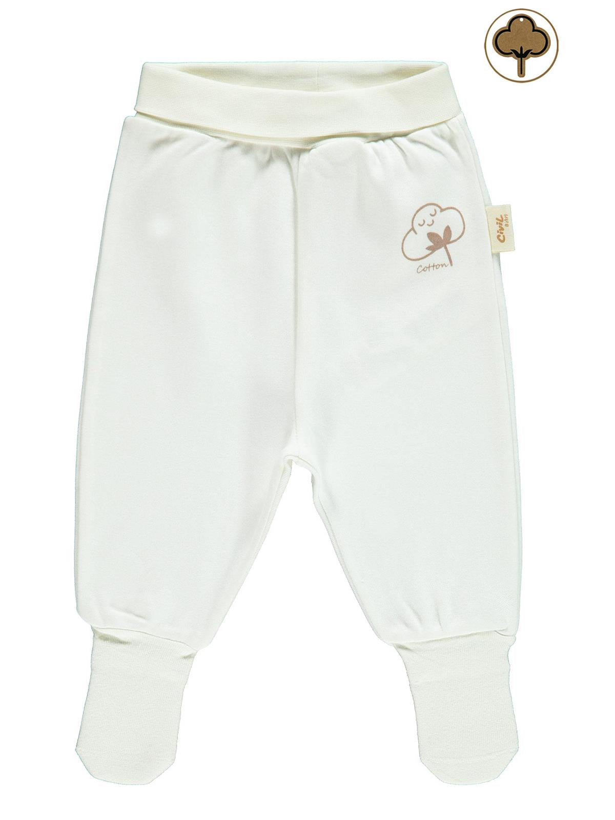 Civil Baby Organik Pamuklu 1-9 Ay Çoraptolon - Ekru