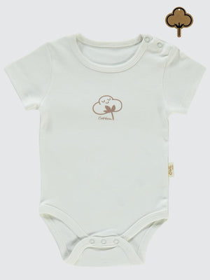 Civil Baby Organik Pamuklu K Kol 0-18 Ay Çıtçıtlı Badi - Ekru