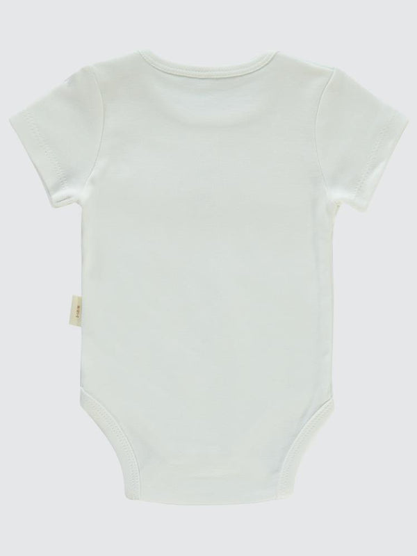 Civil Baby Organik Pamuklu K Kol 0-18 Ay Çıtçıtlı Badi - Ekru