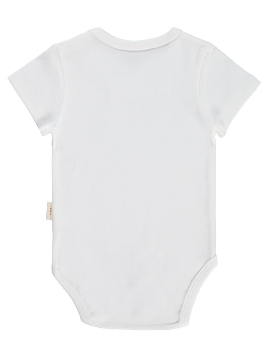 Civil Baby Organik Pamuklu K Kol 0-18 Ay Çıtçıtlı Badi - Ekru