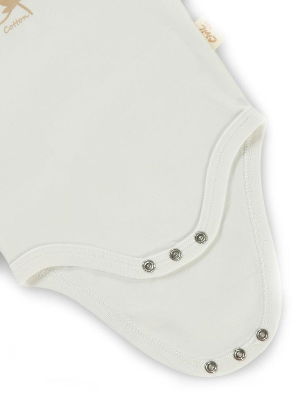 Civil Baby Organik Pamuklu U Kol 0-18 Ay Çıtçıtlı Badi - Ekru