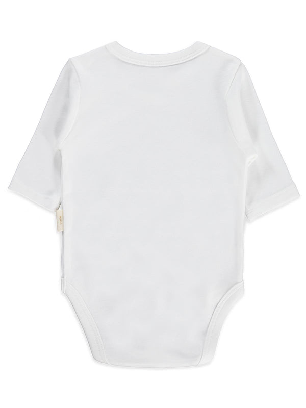 Civil Baby Organik Pamuklu U Kol 0-18 Ay Çıtçıtlı Badi - Ekru