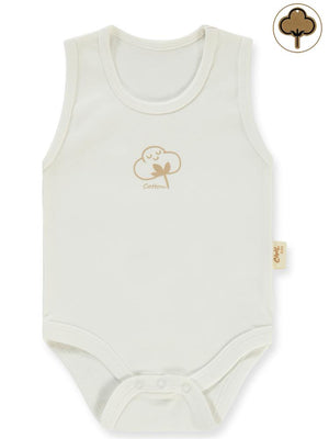 Civil Baby Organik Pamuklu 0-18 Ay Çıtçıtlı Badi - Ekru