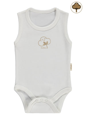 Civil Baby Organik Pamuklu 0-18 Ay Çıtçıtlı Badi - Ekru