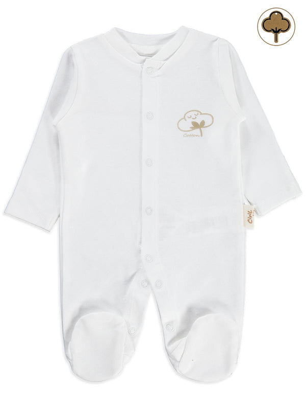 Civil Baby Organik Pamuklu Prematüre Tulum - Ekru